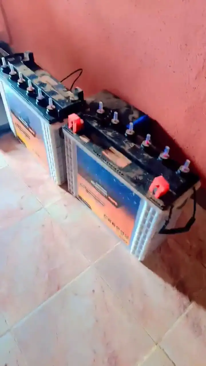 The old tubular batteries and 2kVA inverter before they were replaced.